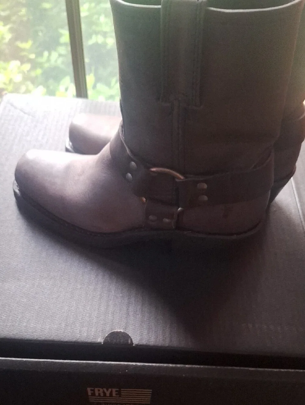 Frye Smoke Grey Harness Boot Size 5.5 Women Never Worn